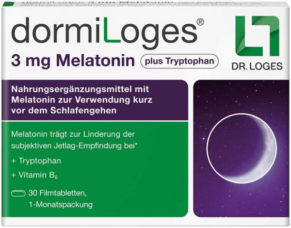 Dormiloges 3 mg Melatonin plus Tryptophan Tabletten 30 Stück
