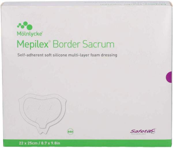 Mepilex Border Sacrum Schaumverb.Haft. 22 X 25 cm Steril 10 Stück