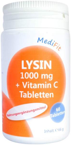 Lysin 1.000 mg + Vitamin C Tabletten Medifit 60 Stück