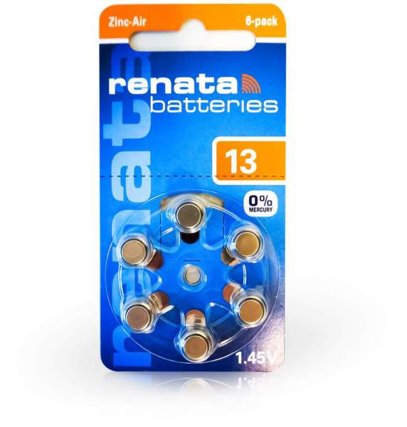 Renata 6 Hörgerätebatterien Za 13