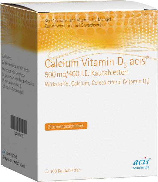 Calcium Vitamin D3 Acis 500 mg 400 I.E. 100 Kautabletten