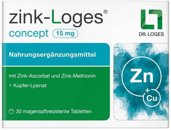 Zink-Loges Concept 15 mg 30 Magensaftresistente Tabletten