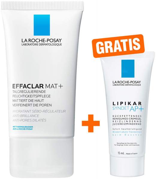 La Roche Posay Effaclar Mat+ 40ml Creme + gratis Lipikar Syndet AP+ 15 ml