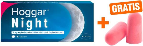 Hoggar Night 20 Tabletten + gratis Ohropax Soft Ohrstöpsel 2 Stück