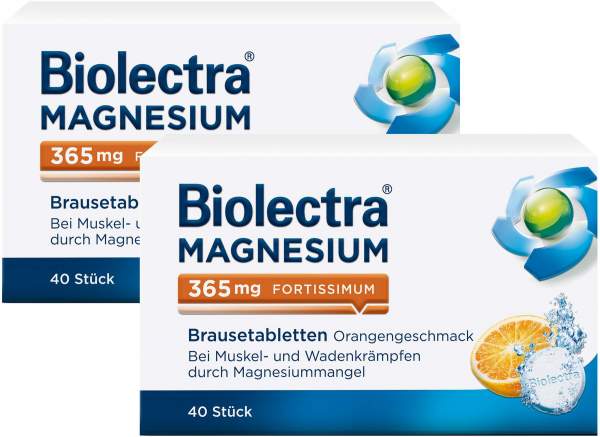 Biolectra Magnesium 365 mg fortissimum Orangengeschmack 2 x 40 Brausetabletten