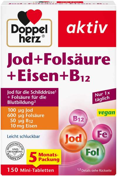 Doppelherz Jod + Folsäure + Eisen + Vitamin B12 150 Tabletten