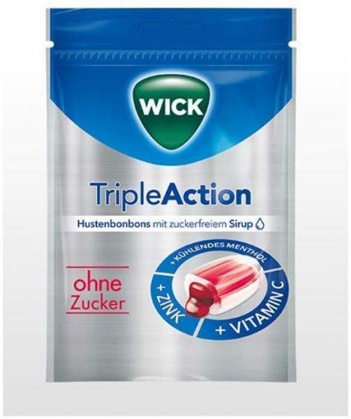 Wick TripleAction Menthol &amp; Cassis ohne Zucker Bonbons 72 g