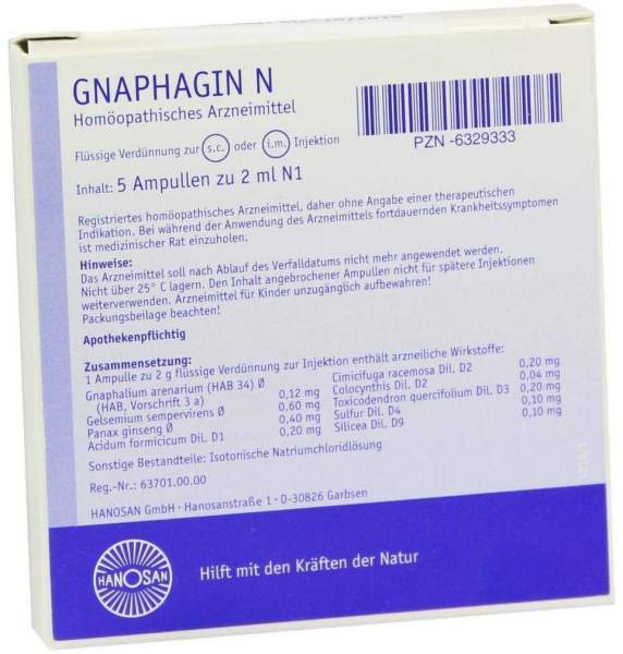 Gnaphagin N 5 X 2 ml Injektionslösung