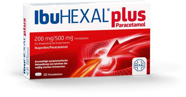 IbuHEXAL plus Paracetamol 200 mg - 500 mg 10 Filmtabletten