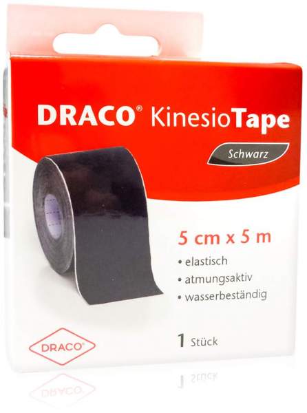 Draco Kinesiotape 5 cm X 5 M Schwarz