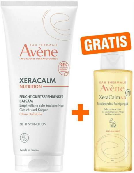 Avene XeraCalm Nutrition feuchtigkeitsspendender Balsam 200 ml + gratis Reinigungsgel 100 ml