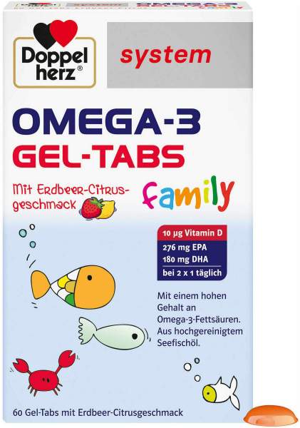 Doppelherz Omega-3 Gel-Tabs family Erdb.Cit.system 60 Stück