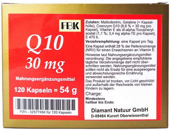 Q10 30 mg 120 Kapseln