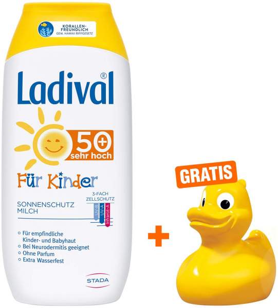 Ladival Sonnenschutz Milch für Kinder LSF 50+ 200 ml + gratis Ente zu Ladival 1 Stück