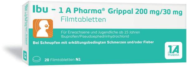 Ibu - 1A Pharma Grippal 200 mg - 30 mg 20 Filmtabletten