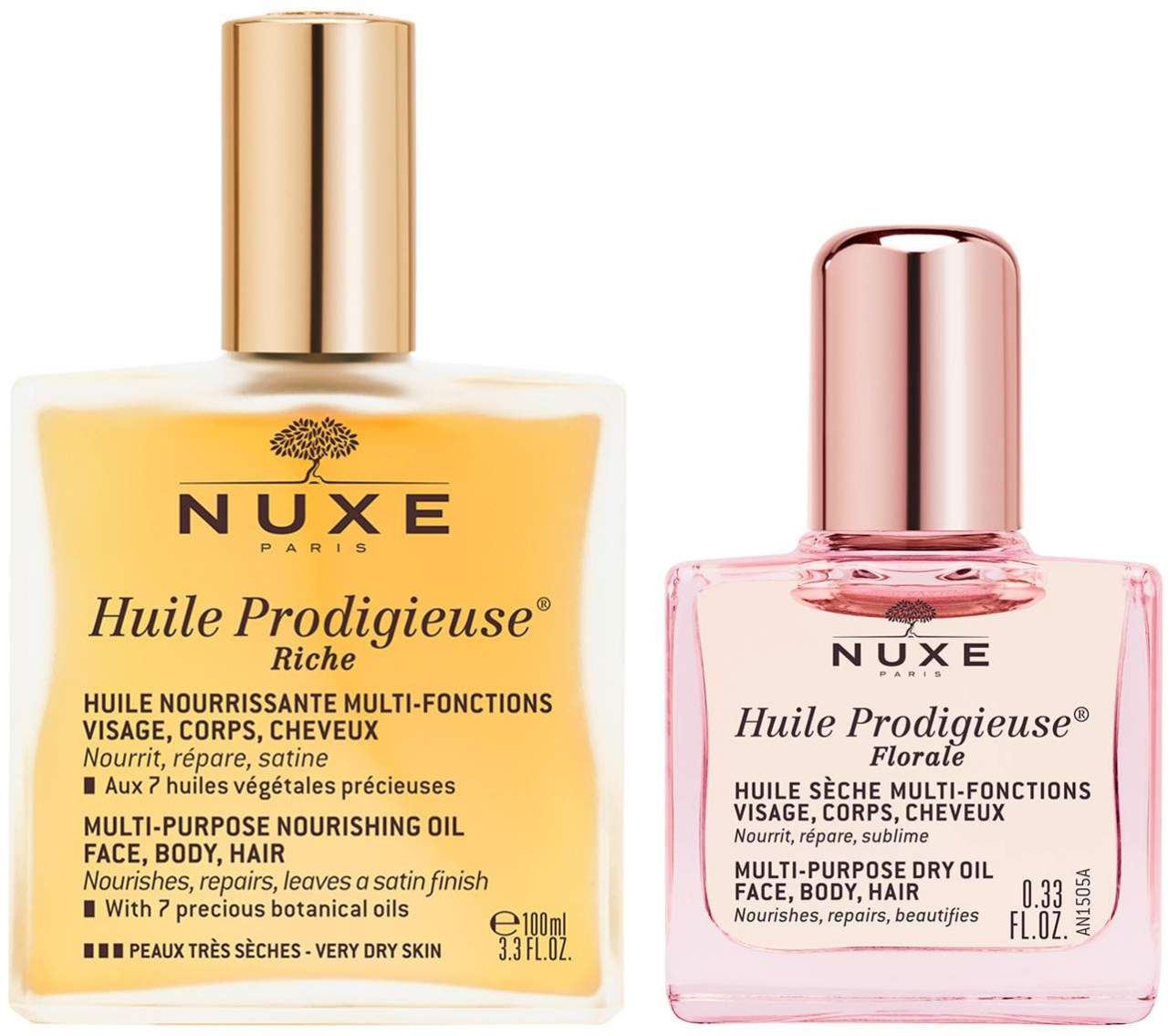 NUXE Huile Prodigieuse riche 100ml + gratis Huile Prodigieuse Florale 10 ml
