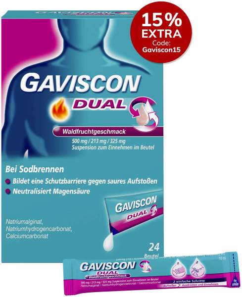 Gaviscon Dual Suspension Waldfrucht 500 mg-213 mg-325 mg 24 x 10 ml