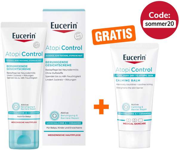 Eucerin AtopiControl Gesichtscreme 50 ml + gratis AtopiControl Balsam 20 ml