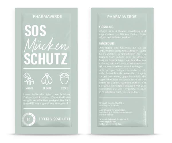 Pharmaverde SOS Mückenschutztuch 7 x 14 cm