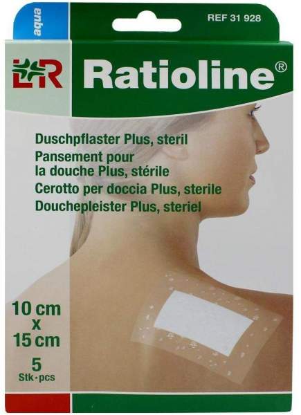 Ratioline Aqua Pflaster Steril 10 X 15 cm 5 Stück