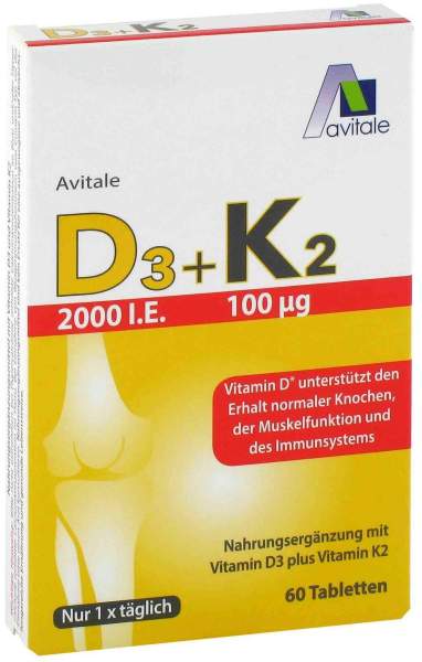 Vitamin D3 + K2 2000 I.E. + 100 µg 60 Tabletten
