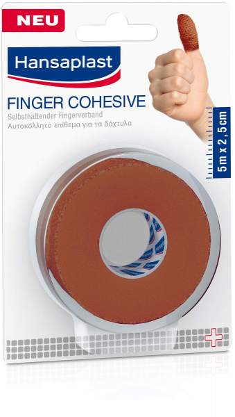 Hansaplast Selbsthaftender Fingerverband 5 m x 2,5 cm Hautfarben 1 Pflaster