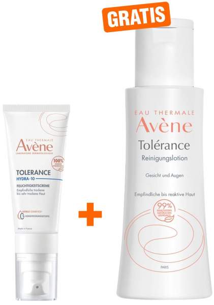 Avene Tolerance Hydra-10 Feuchtigkeitscreme 40 ml + gratis Tolerance Reinigungslotion 100 ml