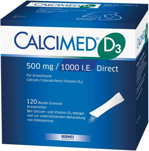 Calcimed D3 500 mg - 1000 I.E. Direct Granulat 120 Beutel