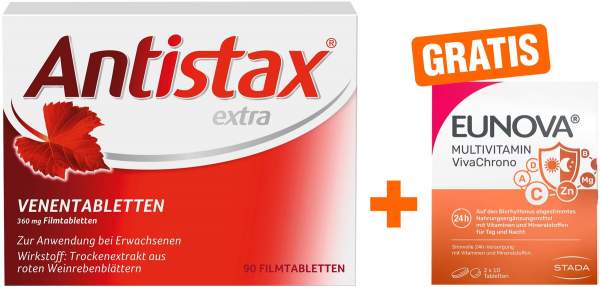 Antistax extra 90 Filmtabletten + gratis Eunova VivaChrono 2 x 10 Tabletten