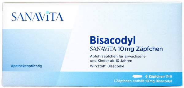 BISACODYL SANAVITA 10 mg Zäpfchen 6 Stück
