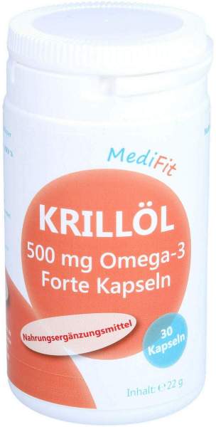Krillöl 500 mg Omega-3 Forte 30 Kapseln Medifit