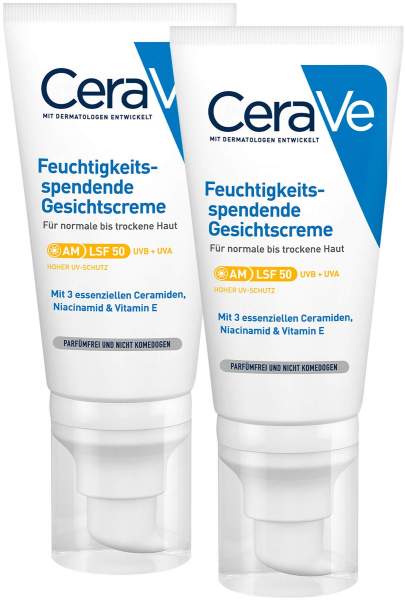 CeraVe Feuchtigkeitsspendende Gesichtscreme LSF 50 2 x 52 ml