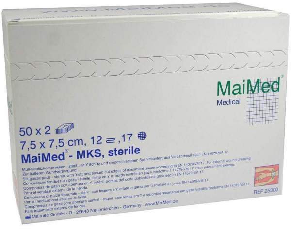 Schlitzkompressen 7,5x7,5cm 12fach Steril