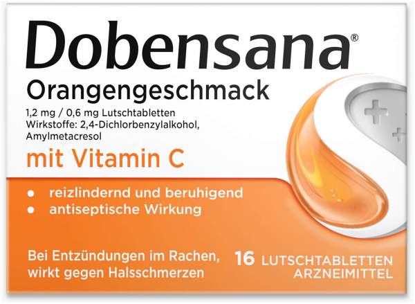 Dobensana Orangengeschmack 1,2 mg &amp; 0,6 mg 16 Lutschtabletten
