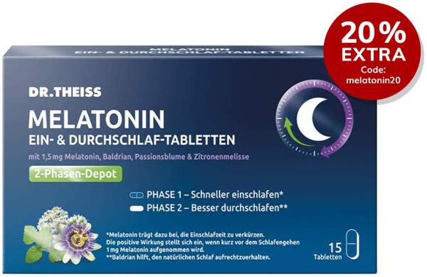 Dr.Theiss Melatonin Ein- &amp; Durchschlaf Tabletten 30 Stück