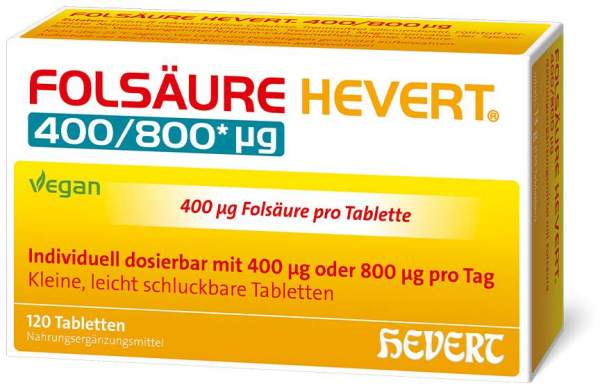 Folsäure Hevert 400-800 µg 120 Tabletten
