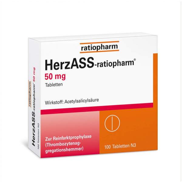 Herz Ass Ratiopharm 50 mg Tabletten 100 Tabletten
