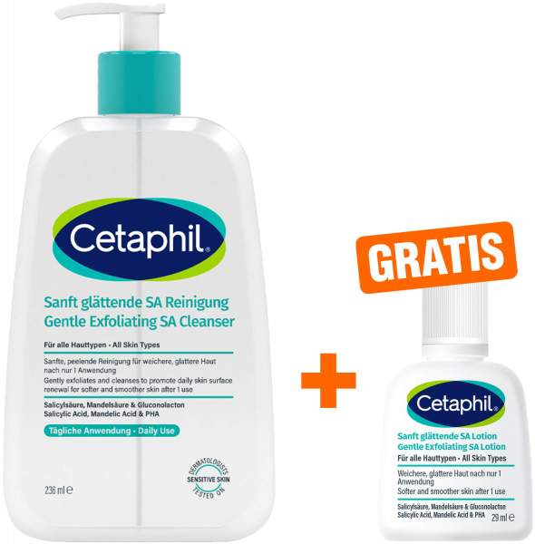 Cetaphil Sanft glättende SA Reinigung 236 ml + gratis Cetaphil Sanft glättende SA Lotion 29 ml