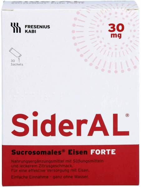Sideral Eisen FORTE 30 mg Zitrusfrucht Sach.Granulat 30 Stück