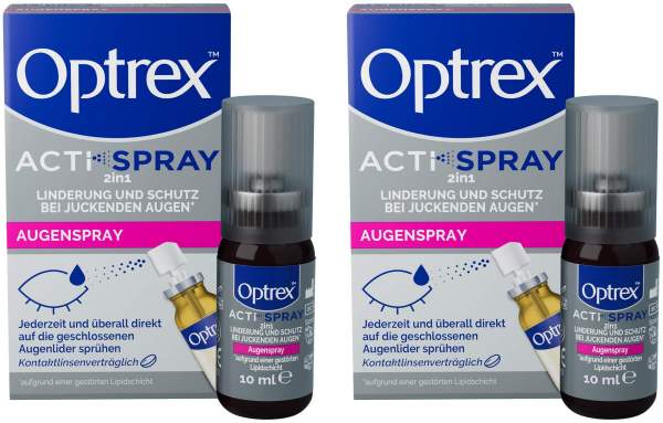 Sparset Optrex ActiSpray 2in1 2 x 10 ml für trockene + gereizte Augen