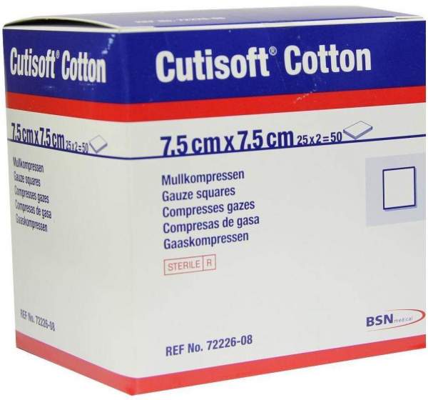 Cutisoft Cotton Kompresse7,5x7,5cm Steril 12fach