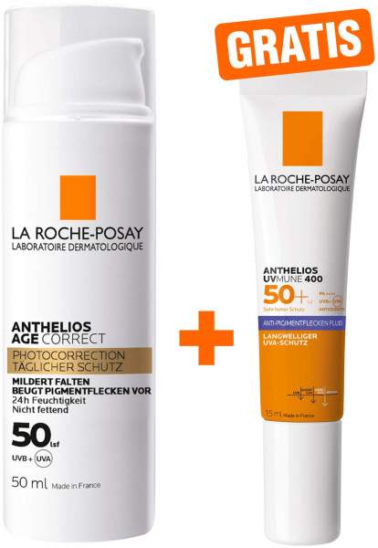 La Roche Posay Anthelios Age Correct Creme LSF 50 50 ml + gratis La Roche Posay Anthelios Anti-Pigment Fluid 15 ml