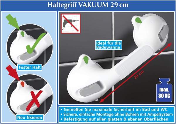 Wandgriff SECURA, 29 cm Saugnapf mit Saugnapf und Ampelsystem kaufen
