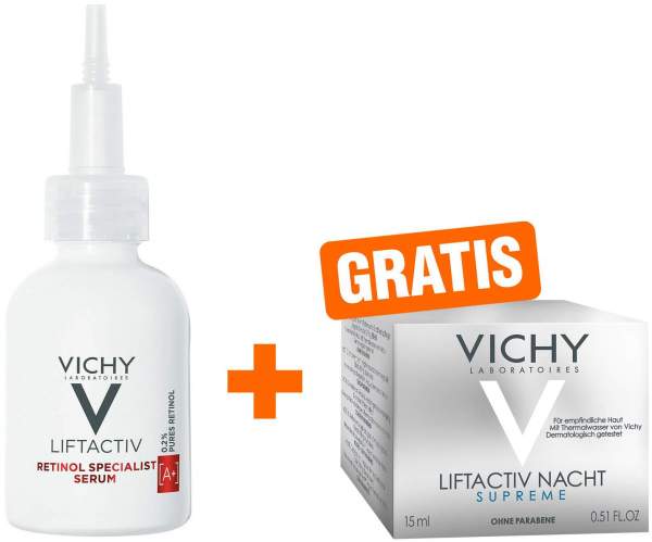 Vichy Liftactiv Retinol Specialist 30 ml Serum + gratis Liftactiv Nacht mini Tiegel 15 ml