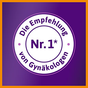 Femibion: Die Nr. 1 Empfehlung von Gynäkologen, hervorgehoben in einem kreisförmigen Siegel.