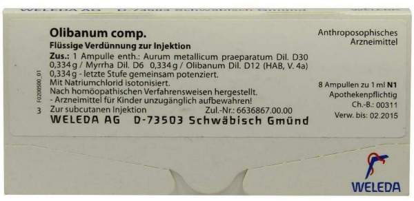 Weleda Olibanum Comp. 8 X 1 ml Ampullen