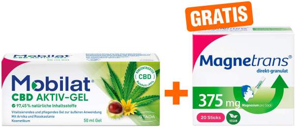 Mobilat CBD Aktiv-Gel 50 ml Gel + gratis Magnetrans direkt 375 mg Granulat