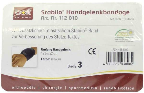 Bort Stabilo Handgelenkbandage Gr.3 Schwarz