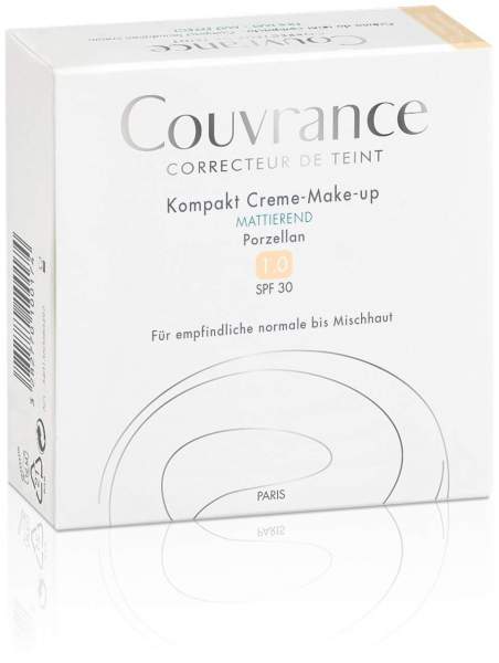 Avene Couvrance Kompakt Creme Make-up 01 Porzellan, mattierend 10 g Creme