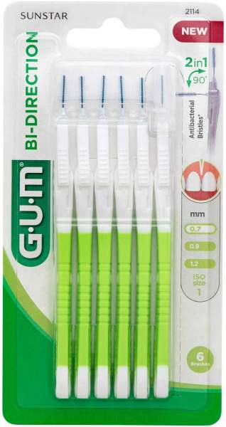Gum Bi-Direction Interdentalb. 0,7 mm Grün 6 Stück